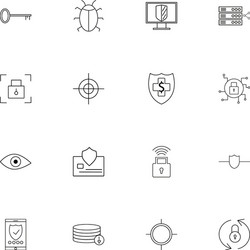 internet security linear thin icons set outlined vector image