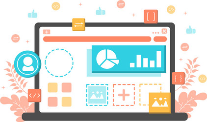 web development flat for websites programming vector image
