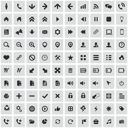 100 ui outline for web and mobile icons vector image