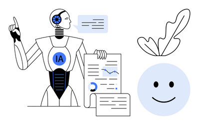 ai robot presenting data and ideas with smile vector image