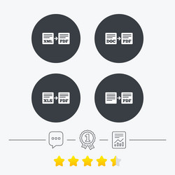 export file signs convert doc to pdf symbols vector image