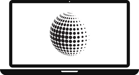 laptop or computer with dlobe on display vector image