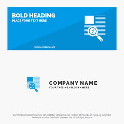 Line text zoom reading solid icon website banner vector