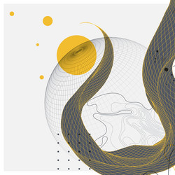 abstract wireframe wave template for science vector image