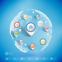 infographic with pointer marks for business vector image
