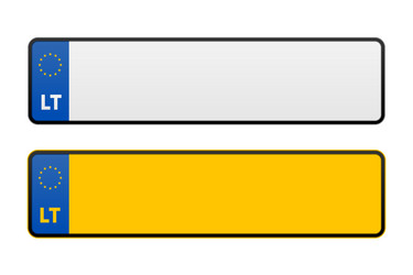 Licence plate of lithuania marking car license vector