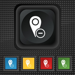 map pointer icon sign symbol squared colourful vector image