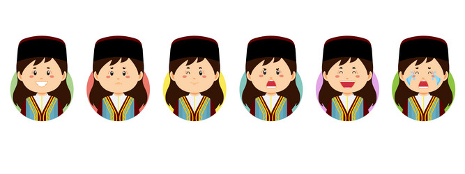 montenegrins avatar with various expression vector