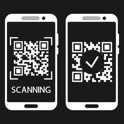 Scan qr code with mobile phone scans vector