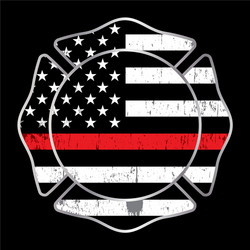 Thin Red Line Firefighter Badge Vector Image
