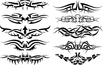 Tribal tattoo designs and patterns Royalty Free Vector Image