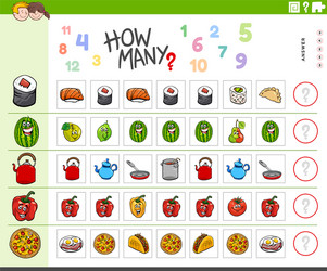 counting task for children with food objects vector