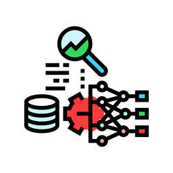predictive analytics machine learning color icon vector image