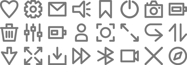user interface line icons linear set quality vector image