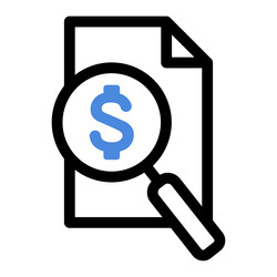 Bank statement magnifying review icon financial vector