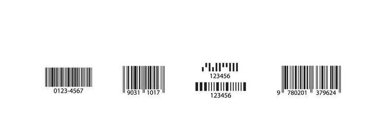 bar code simple isolated icon set scan concept vector