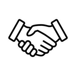 business handshake icon on white background vector