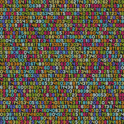 Seamless color decimal computer code background vector