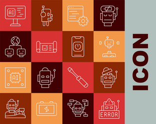 set line error in robot disassembled vector image