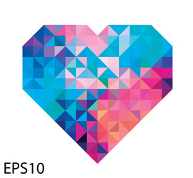 abstract colorful digital heart pattern background vector image