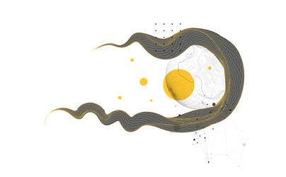 abstract wireframe wave template for science vector image