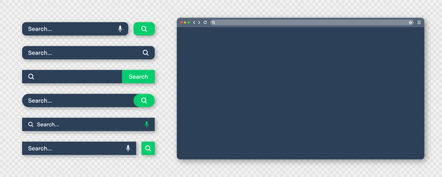 blank internet browser window with various search vector image