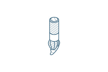 Brush isometric icon 3d line art technical vector