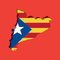 map of independent catalonia nationalist flag vector