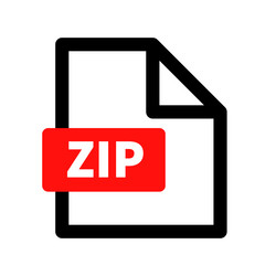 Red zip file icon or compressed data vector