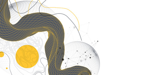 abstract wireframe wave template for science vector image
