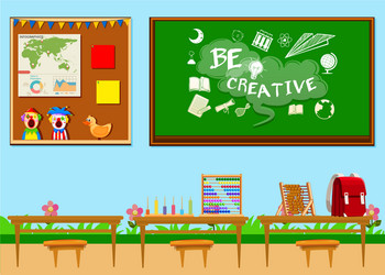 classroom full of objects vector image