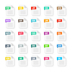 common system file formats document types vector image