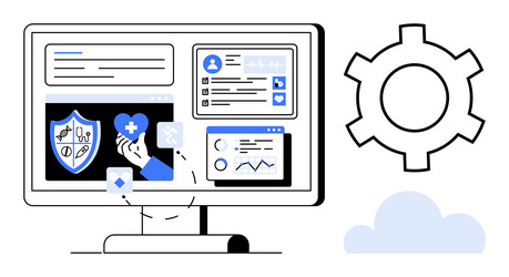 digital access to healthcare data and insurance vector image