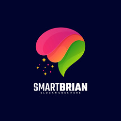 logo smart brian gradient colorful style vector image