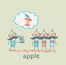 man talks on a mobile others vector image
