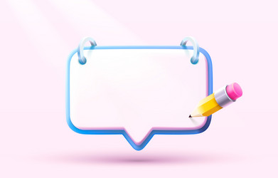 notebook with a pencil web chat communication vector image