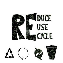 reduce reuse recycle concept design vector image