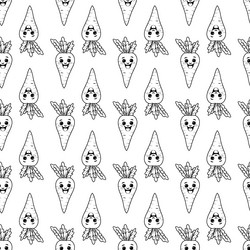 seamless pattern with fun carrots vector image