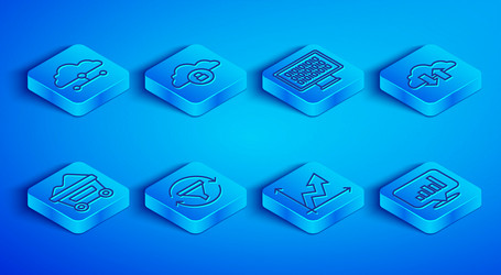set line network cloud connection computing vector image