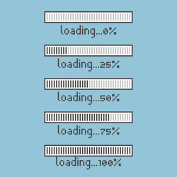 8bit pixel art loading process counter bar vector image
