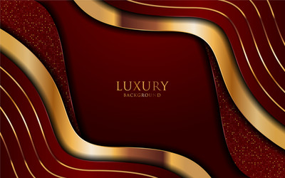 abstract red background and golden lines element vector image