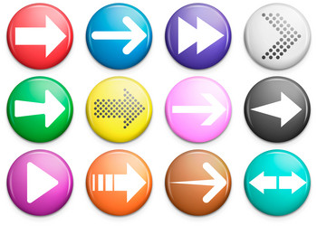 Arrow button icon set icons on circle vector