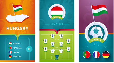 hungary team european 2020 football vertical vector