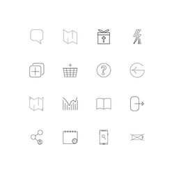Interface linear thin icons set outlined simple vector