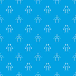 Robot monkey pattern seamless blue vector