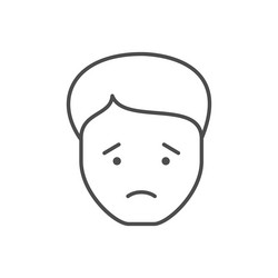 sad person line outline icon vector