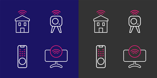 set line smart tv system remote control web vector image