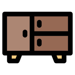 spacious sideboard with multiple drawers vector image