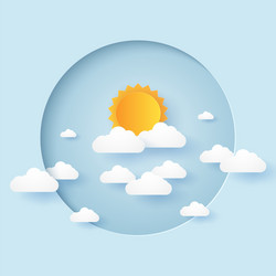 cloudscape blue sky with cloud and sun vector