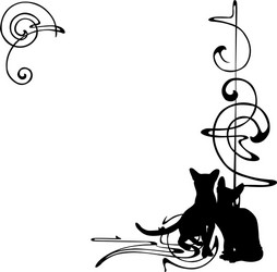 Elegant Cat Frame with Intricate Pattern vector image